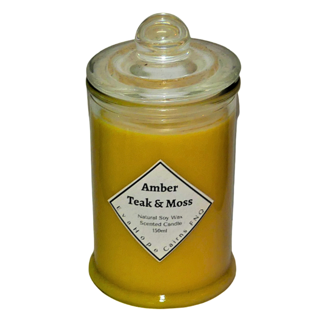 Amber Teak & Moss - 150ml Soy Wax candle