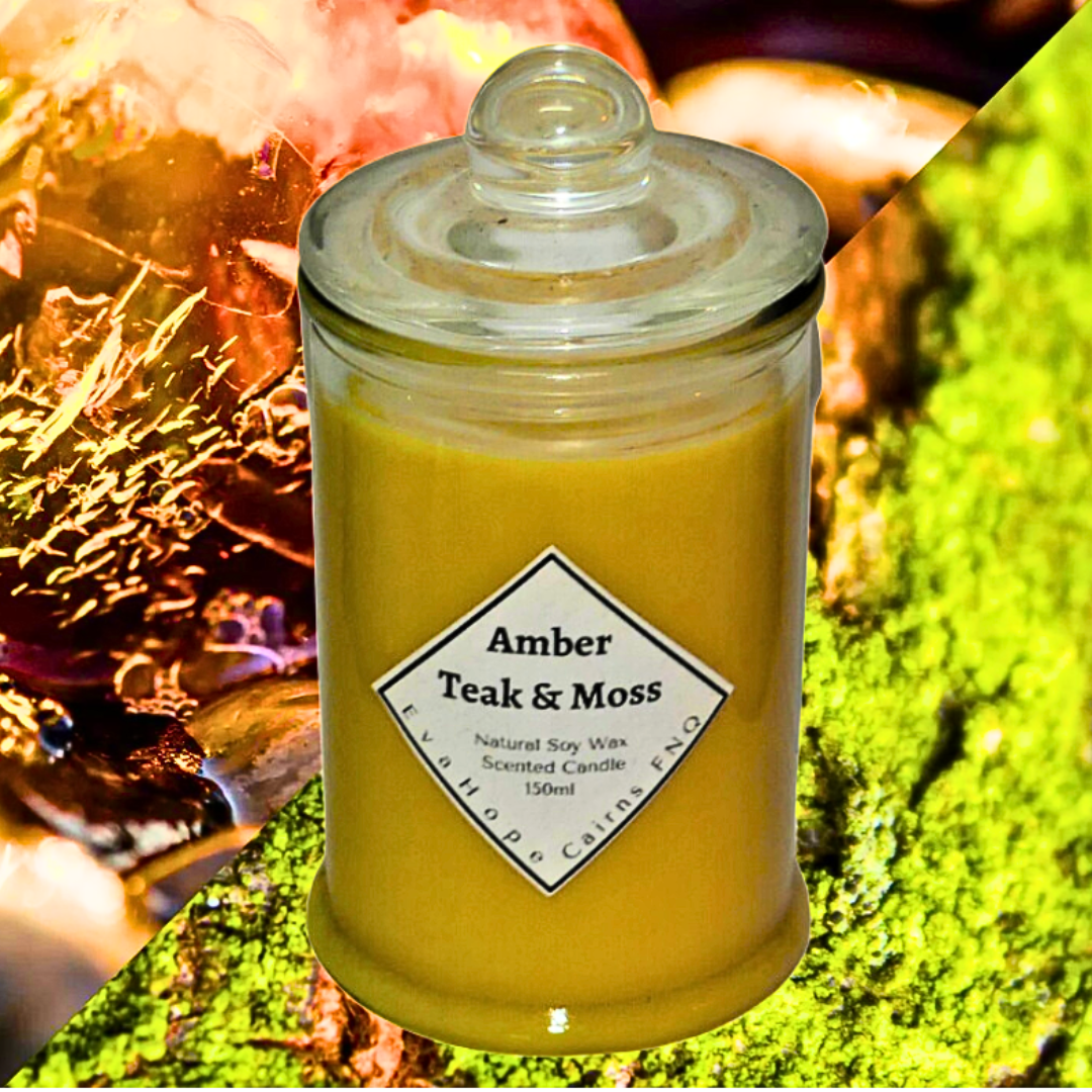 Amber Teak & Moss -350ml Soy Wax candle