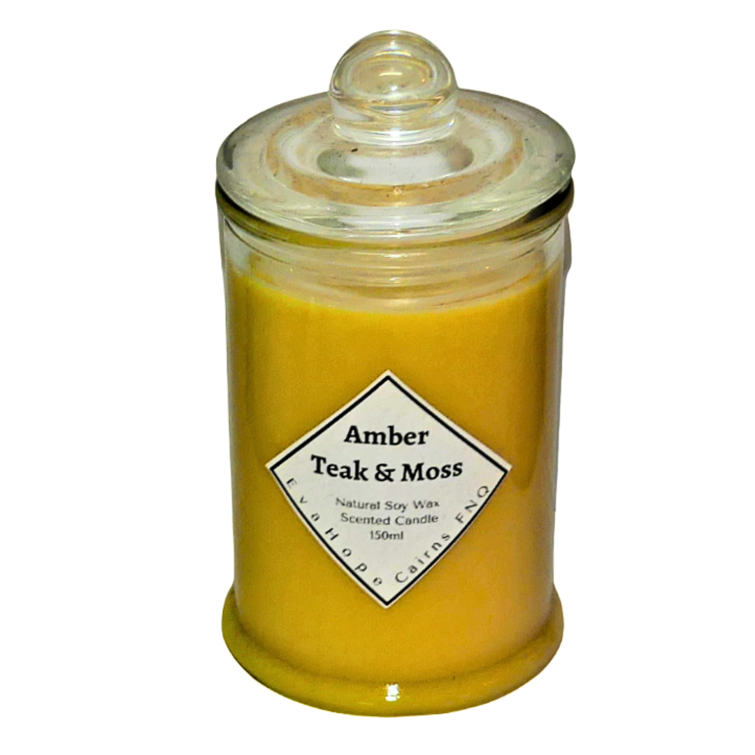 Amber Teak & Moss -350ml Soy Wax candle