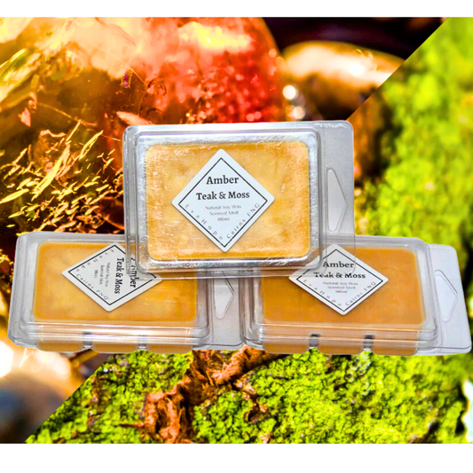 Amber Teak & Moss - Soy Wax Melts.