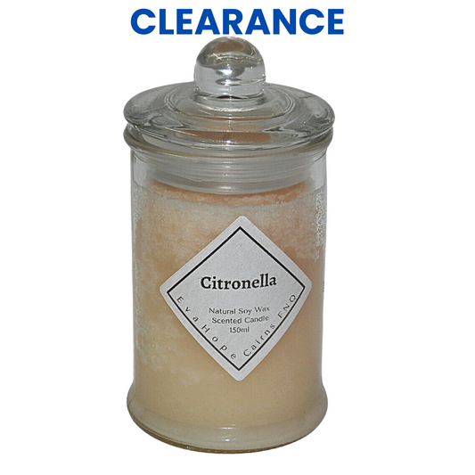 CITRONELLA -  Scented Soy Wax Candle  "CLEARANCE SALE"   $8.00