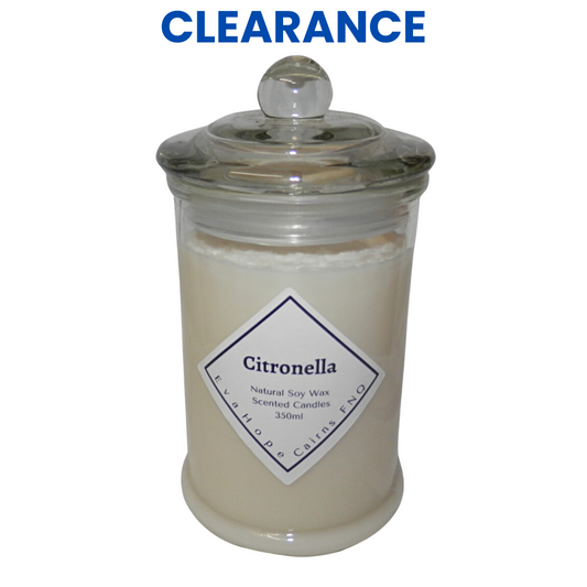 CITRONELLA - Scented Soy Wax Candle. 350ml. "CLEARANCE SALE"   $16.00