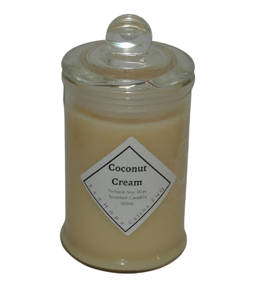 Coconut Cream 120gm Fully Scented, Natural Soy Wax. @30 Hr slow burn