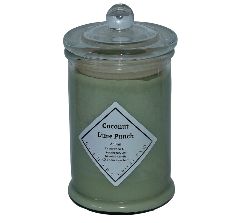 Coconut Lime Punch 350ml Fully Scented, Natural Soy Wax. @65 Hr slow burn