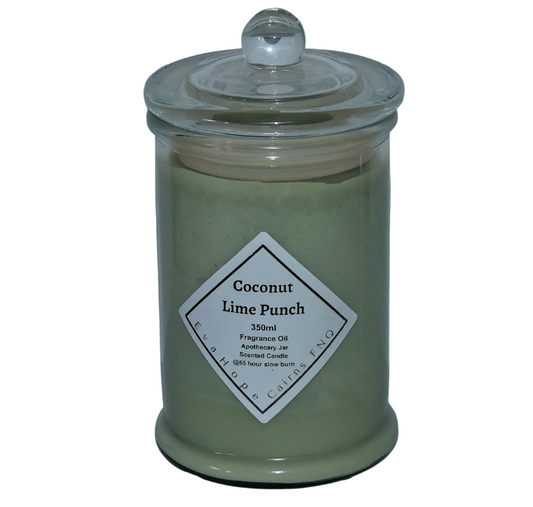 Coconut Lime Punch 350ml Fully Scented, Natural Soy Wax. @65 Hr slow burn