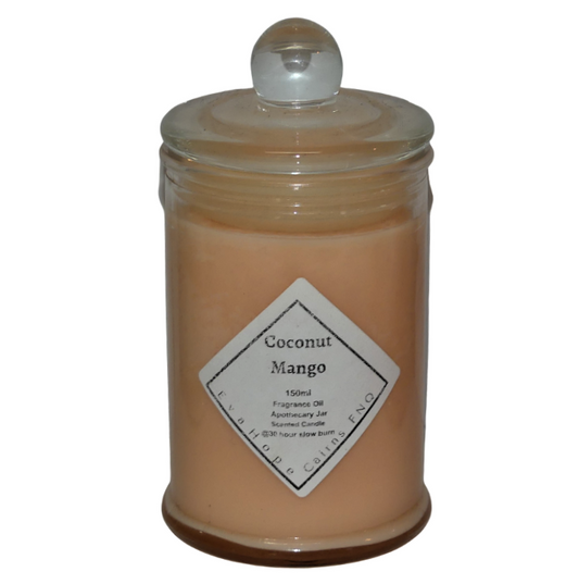 Coconut Mango 150ml Fully Scented, Natural Soy Wax. @ 30 Hr slow burn