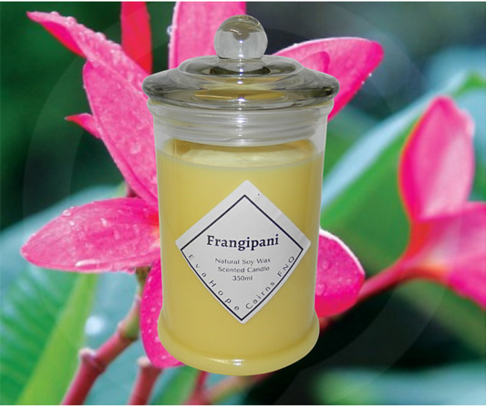 Frangipani 350ml Apothecary Jar Candle. @ 65 Hr slow burn