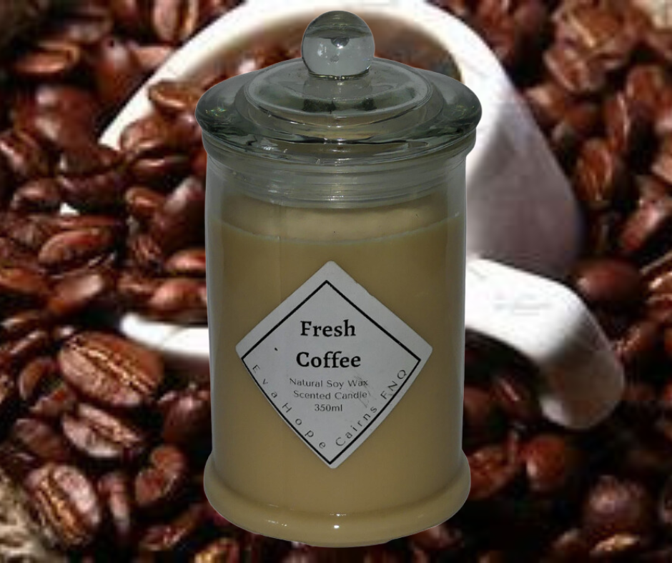 Fresh Coffee 350ml Fully Scented, Natural Soy Wax @ 65hr Slow burn