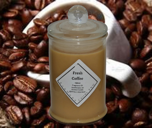 Fresh Coffee 150ml Fully Scented, Natural Soy Wax. Hand Poured