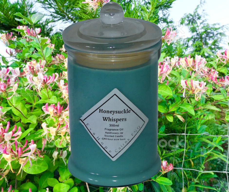 Honeysuckle Whispers  350ml Fully Scented, Natural Soy Wax 65hr Slow Burn