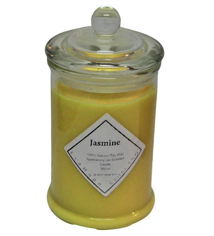 Jasmine 350ml Fully Scented, Natural Soy Wax @ 65hr slow burn