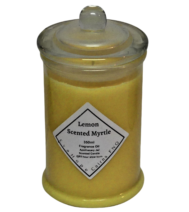 Lemon Scented Myrtle 350ml Natural Soy Wax. @ 65hr slow burn