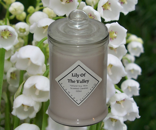 Lily Of The Valley 150ml Fully Scented, Natural Soy Wax. @ 30 hr slow burn