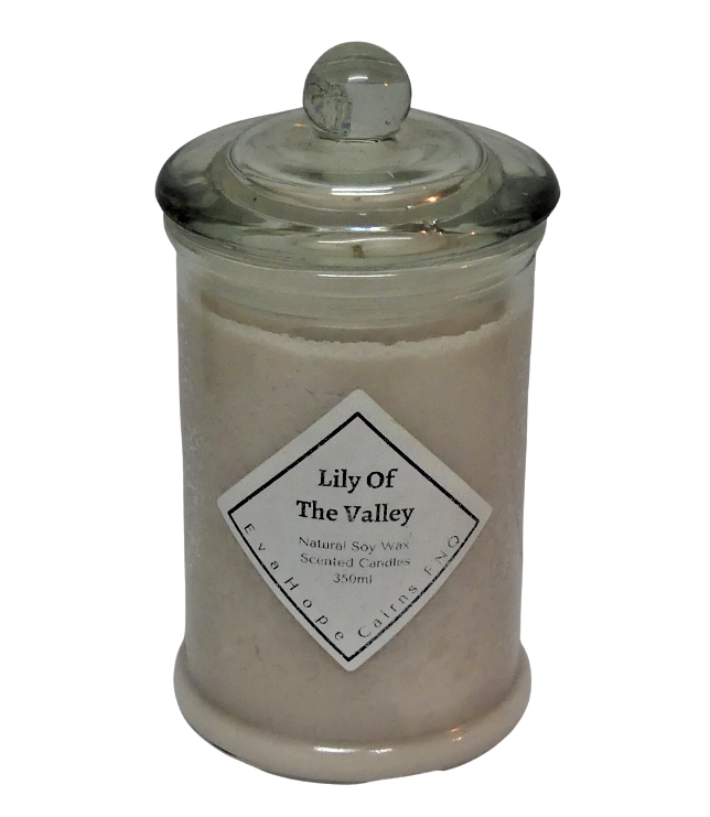 Lily Of The Valley 350ml Fully Scented, Natural Soy Wax @ 65 hr slow burn