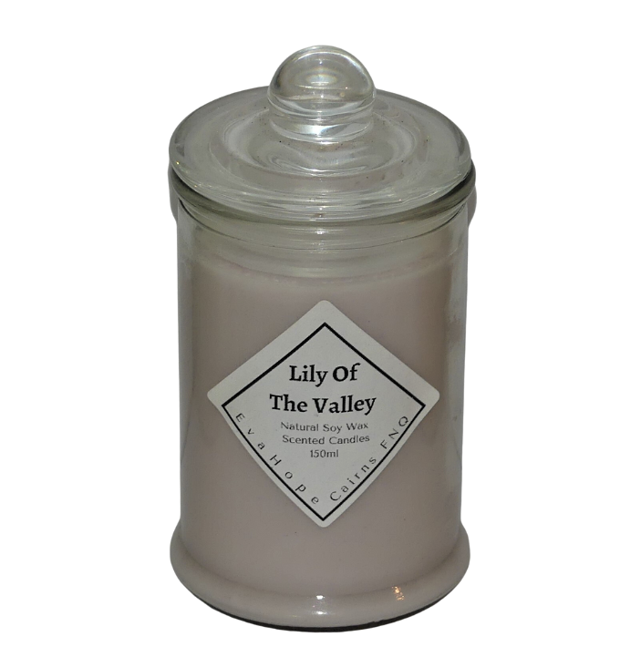 Lily Of The Valley 150ml Fully Scented, Natural Soy Wax. @ 30 hr slow burn