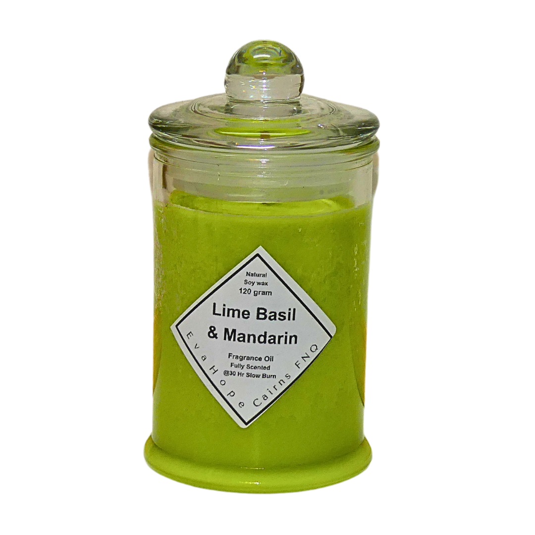 LIME BASIL & MANDARIN - Scented Soy Wax Candle. 150ml