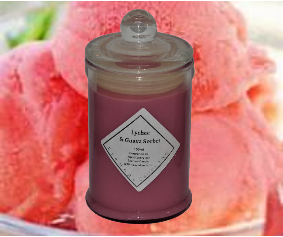 Lychee & Guava 150ml Fully Scented, Natural Soy Wax. @ 30 hr slow burn