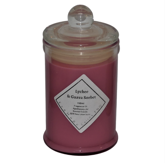 Lychee & Guava 150ml Fully Scented, Natural Soy Wax. @ 30 hr slow burn