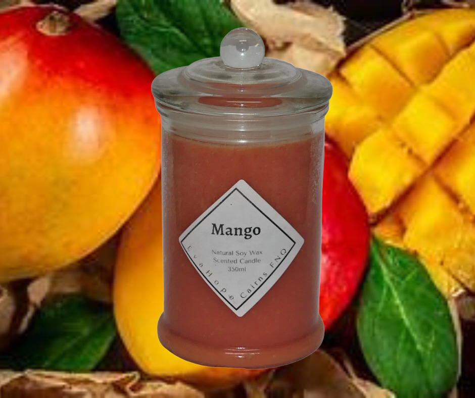 Mango -  350ml Natural Soy Wax Candle. @65hr slow burn