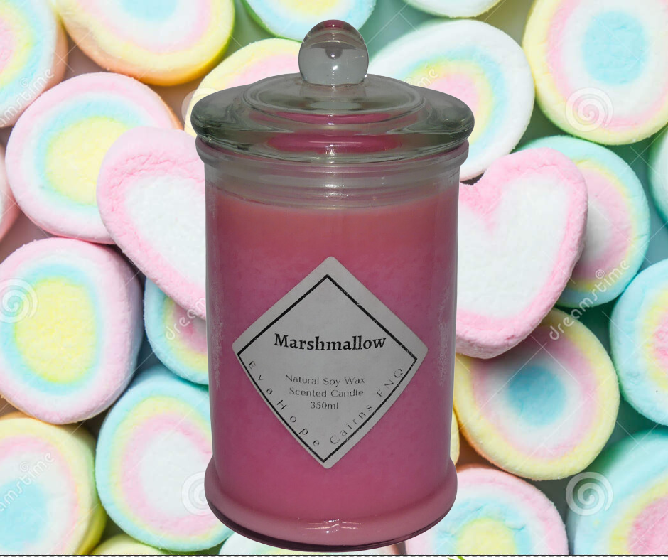 Marshmallow 350ml Apothecary Jar Candle. @ 65 hr slow burn