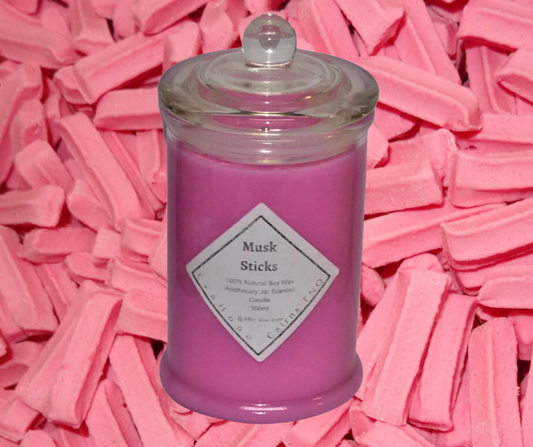 Musk Sticks 350ml Fully Scented, Natural Soy Wax. @ 65 hr slow burn