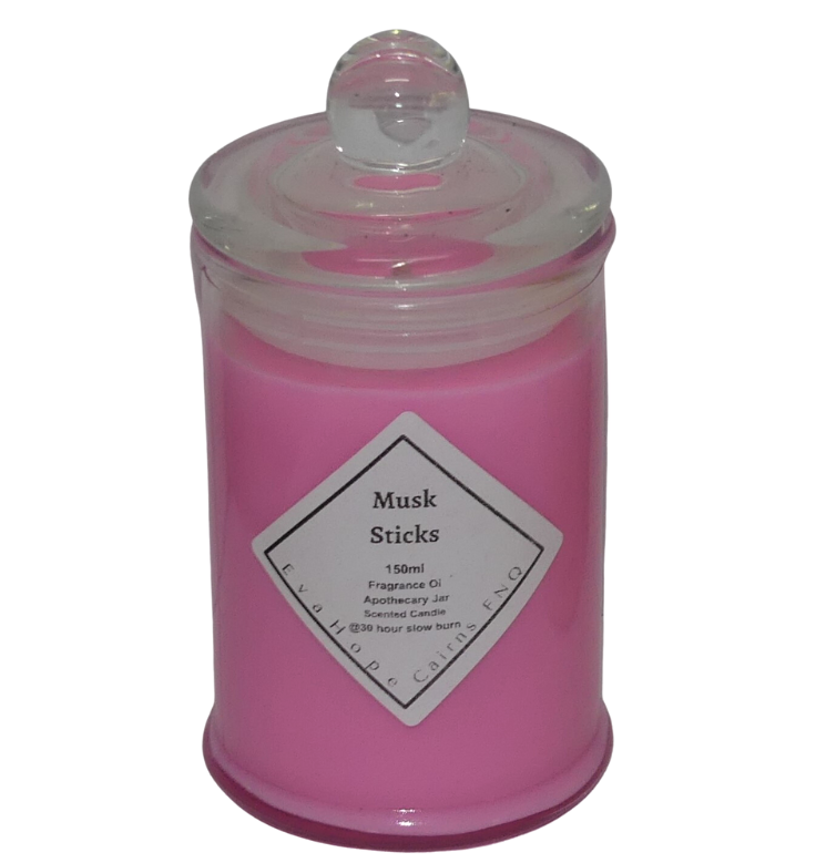 Musk Sticks 150ml Fully Scented, Natural Soy Wax. @ 30 hr slow burn