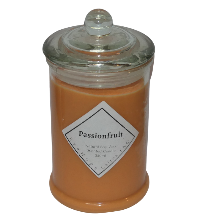 Passionfruit 350ml Fully Scented, Natural Soy Wax. @ 65 hr slow burn