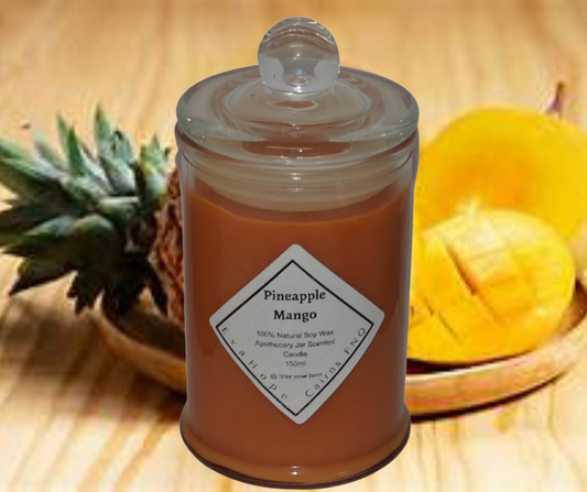 Pineapple Mango 150ml Fully Scented, Natural Soy Wax. @ 30 hr slow burn