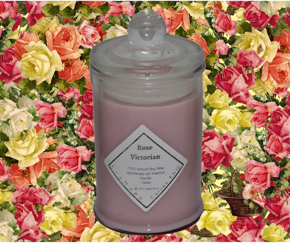 Rose Victorian 150ml Fully Scented, Natural Soy Wax. @ 30 hr slow burn