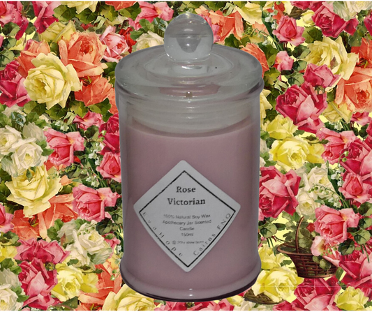 Rose Victorian 150ml Fully Scented, Natural Soy Wax. @ 30 hr slow burn