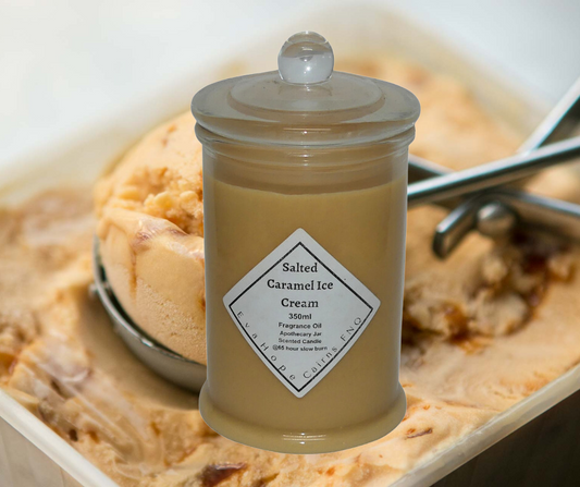 Salted Caramel Ice Cream 350ml Apothecary Jar Candle. @ 65 hr slow burn