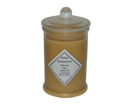 Salted Caramel Ice Cream 350ml Apothecary Jar Candle. @ 65 hr slow burn