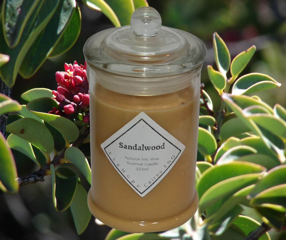 Sandalwood 350m Fully Scented, Natural Soy Wax . @ 65 hr slow burn