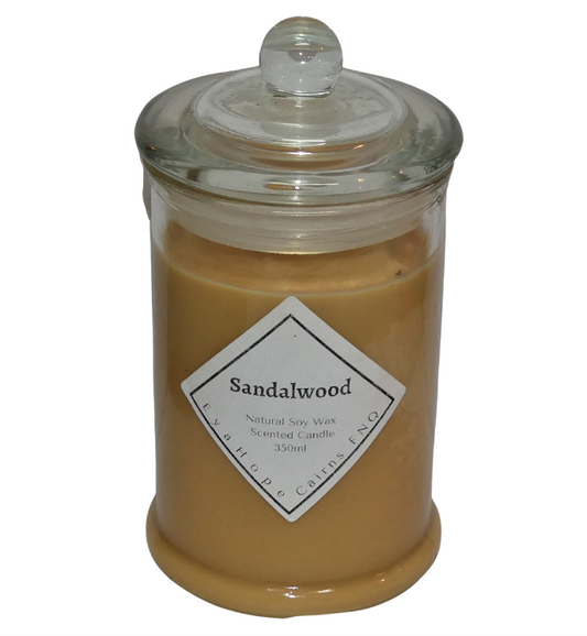 Sandalwood 350m Fully Scented, Natural Soy Wax . @ 65 hr slow burn