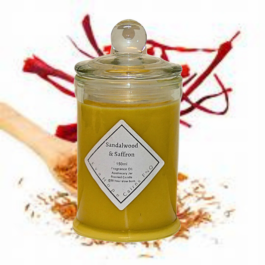 SANDALWOOD & SAFFRON - Scented Soy Wax Candle. 150ml.