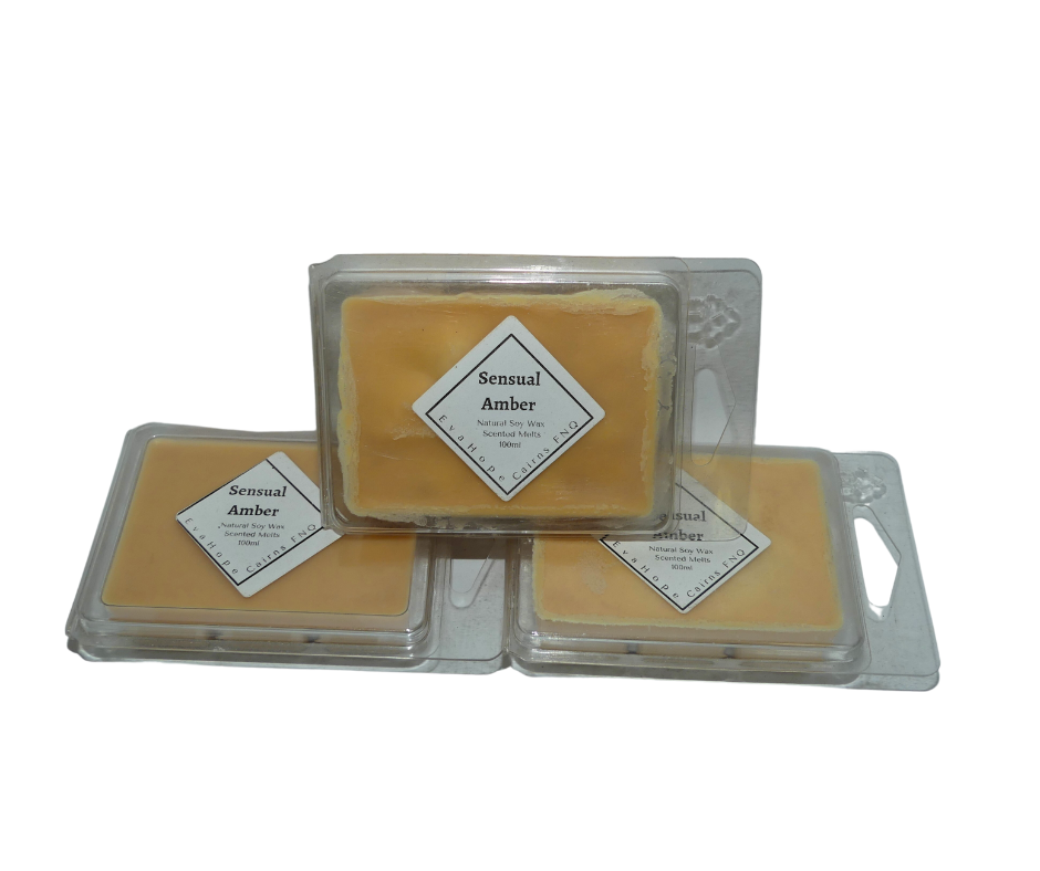 SENSUAL AMBER -  80gm Natural Soy Wax Melts.