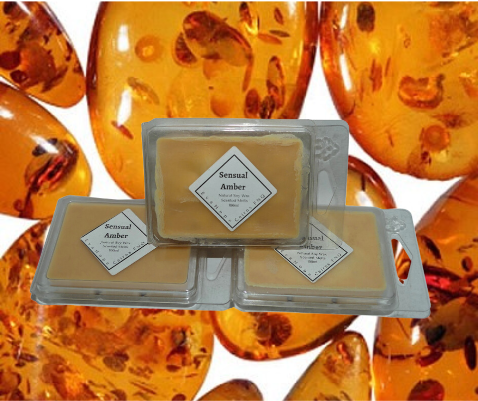 SENSUAL AMBER -  80gm Natural Soy Wax Melts.