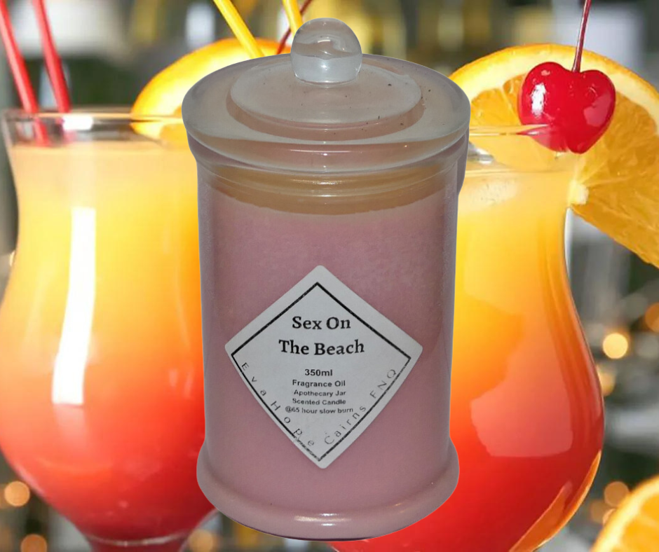 Sex On The Beach 350ml Fully Scented, Natural Soy Wax. @ 65 hr slow burn