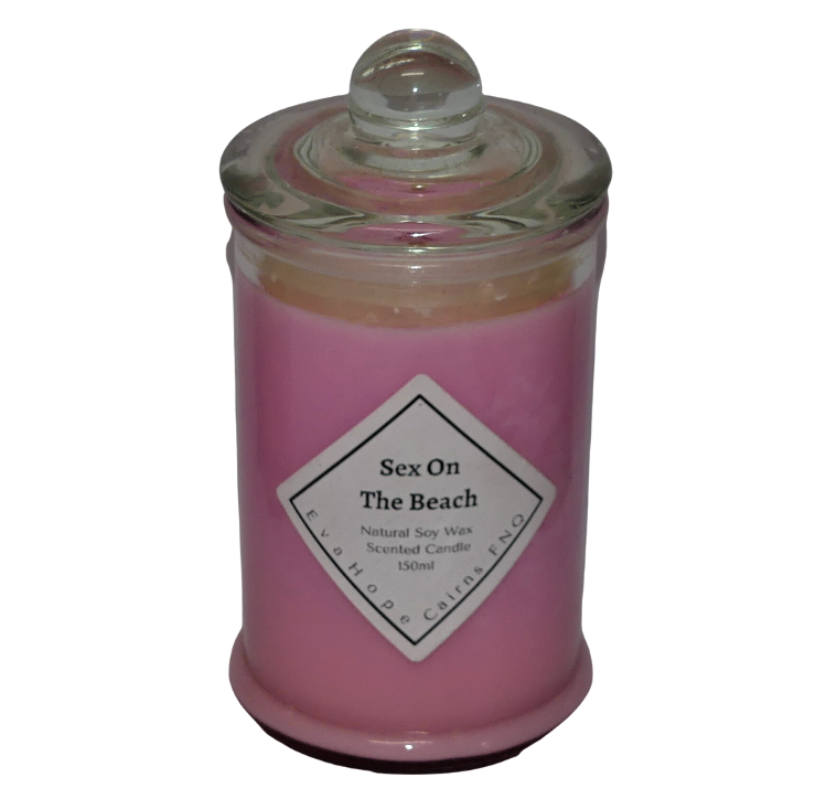 Sex On The Beach 150ml Fully Scented, Natural Soy Wax. @ 30 hr slow burn