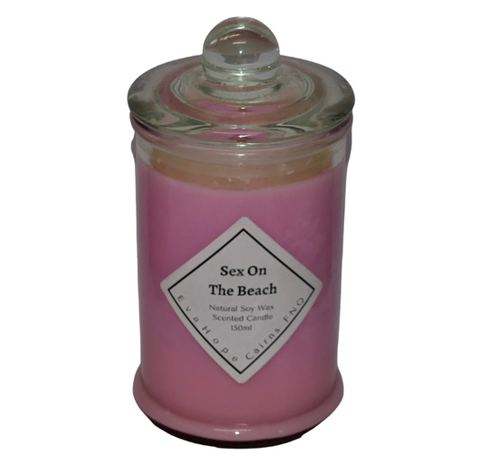 Sex On The Beach 150ml Fully Scented, Natural Soy Wax. @ 30 hr slow burn