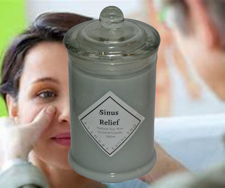 Sinus Relief 350ml Fully Scented, Natural Soy Wax. @ 65 hr slow burn