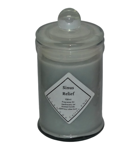 Sinus Relief 150ml Fully Scented, Natural Soy Wax. @ 30 hr slow burn