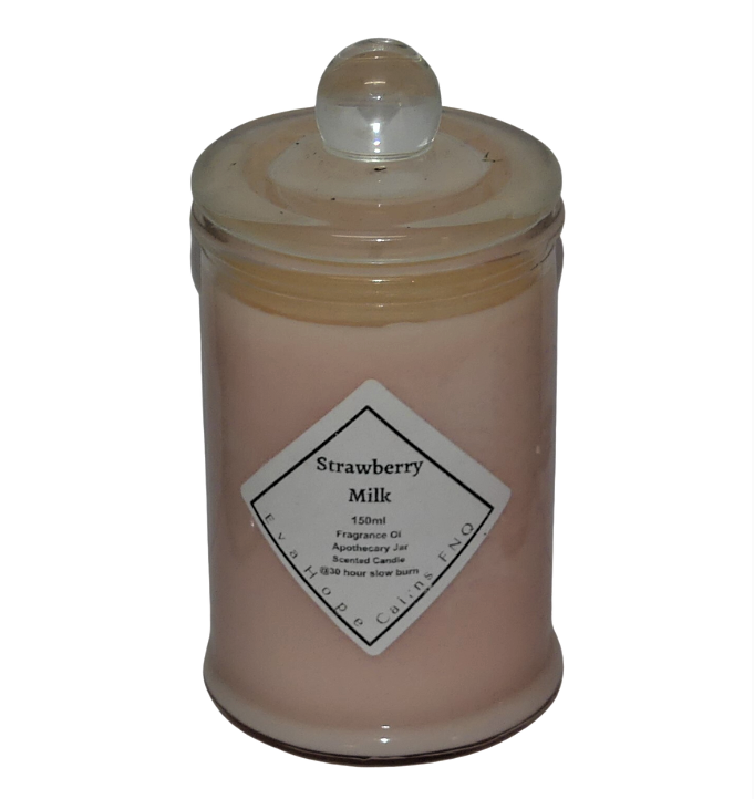 Strawberry Milk 150ml Fully Scented, Natural Soy Wax. @ 30 hr slow burn