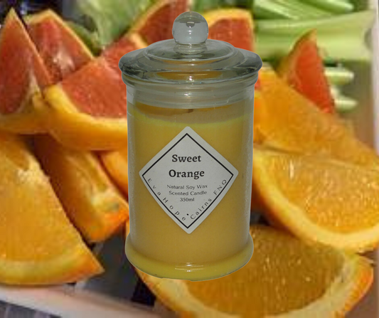 Sweet Orange 350ml Apothecary Jar Candle. @ 65 hr slow burn