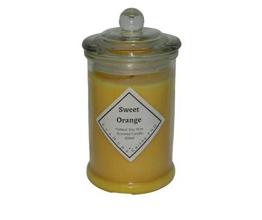 Sweet Orange 350ml Apothecary Jar Candle. @ 65 hr slow burn