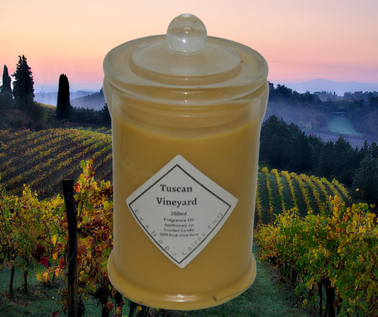 Tuscan Vineyard 350ml Fully Scented, Natural Soy Wax. @ 65 hr slow burn