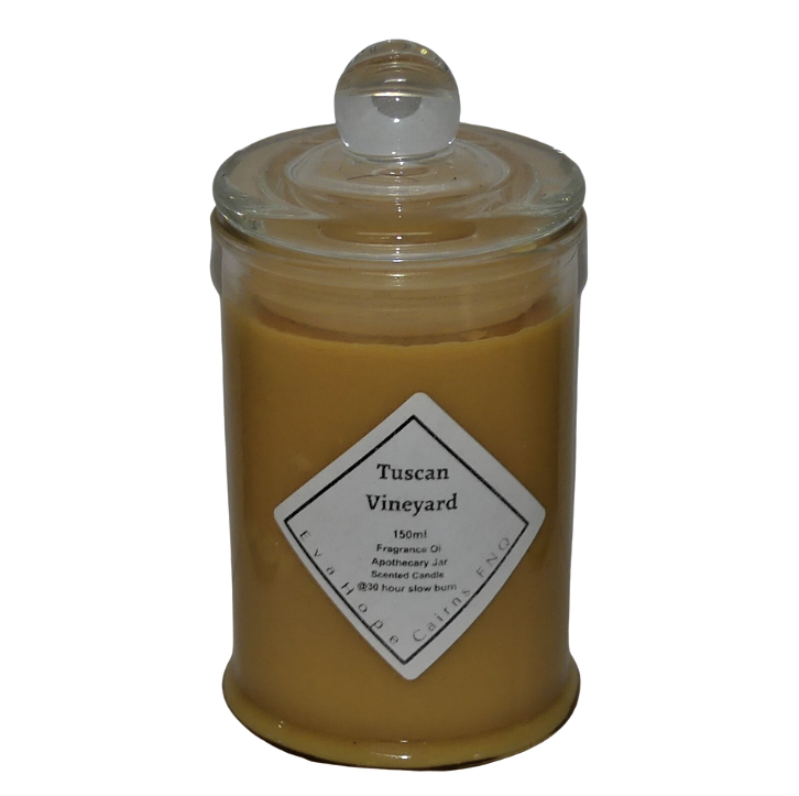 Tuscan Vineyard 150ml Fully Scented, Natural Soy Wax. @ 30 hr slow burn