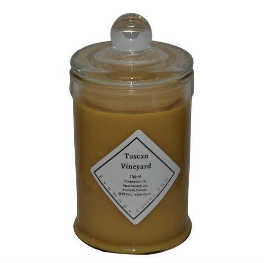 Tuscan Vineyard 150ml Fully Scented, Natural Soy Wax. @ 30 hr slow burn