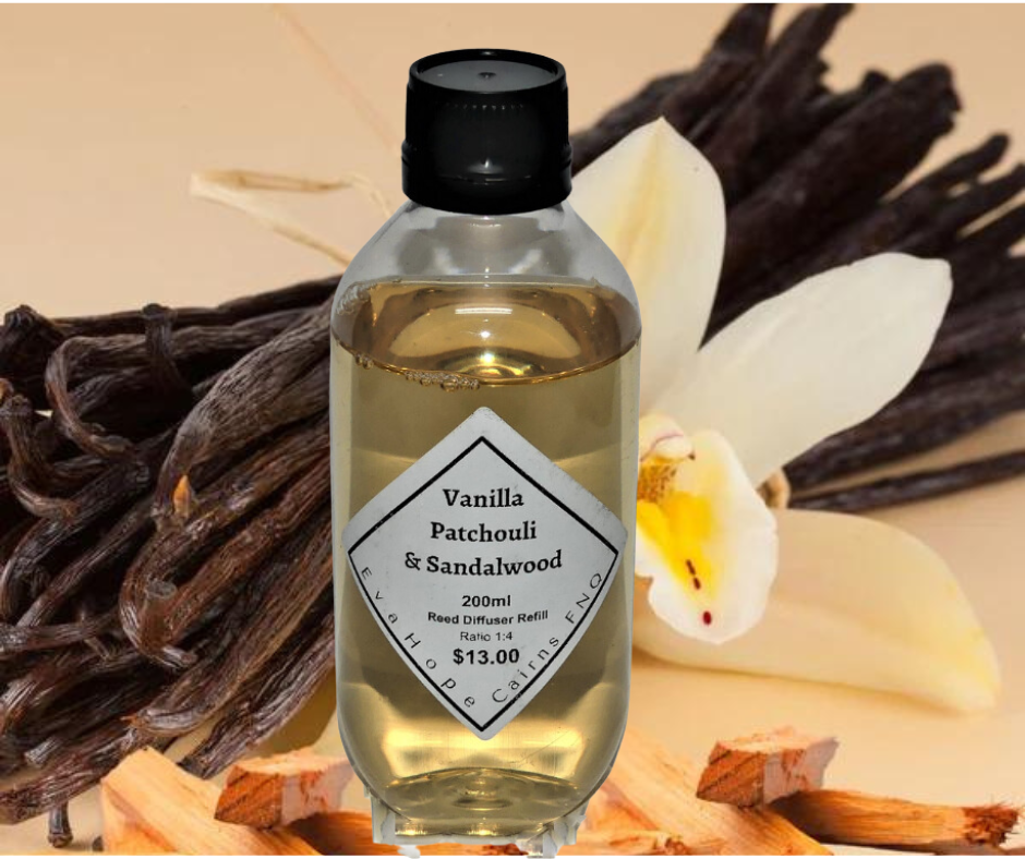 Vanilla Patchouli & Sandalwood 200ml Reed Diffuser Refill