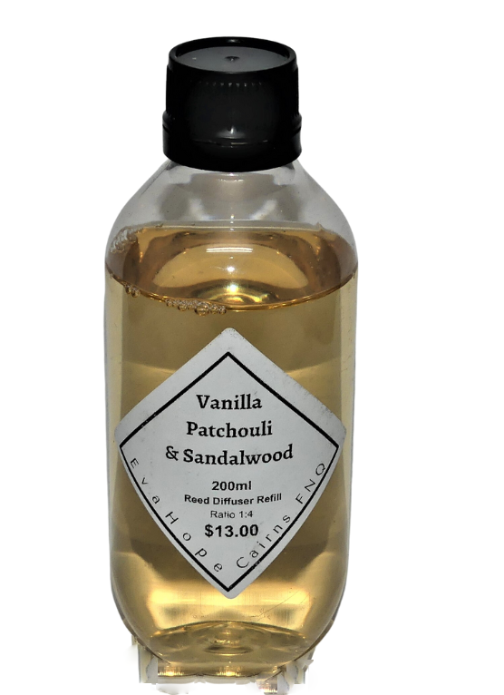 Vanilla Patchouli & Sandalwood 200ml Reed Diffuser Refill